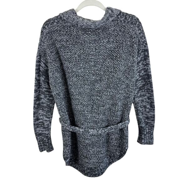 Victoria's Secret Gray Wool Blend Belted Chunky Knit Button Up Cardigan M - Picture 2 of 7